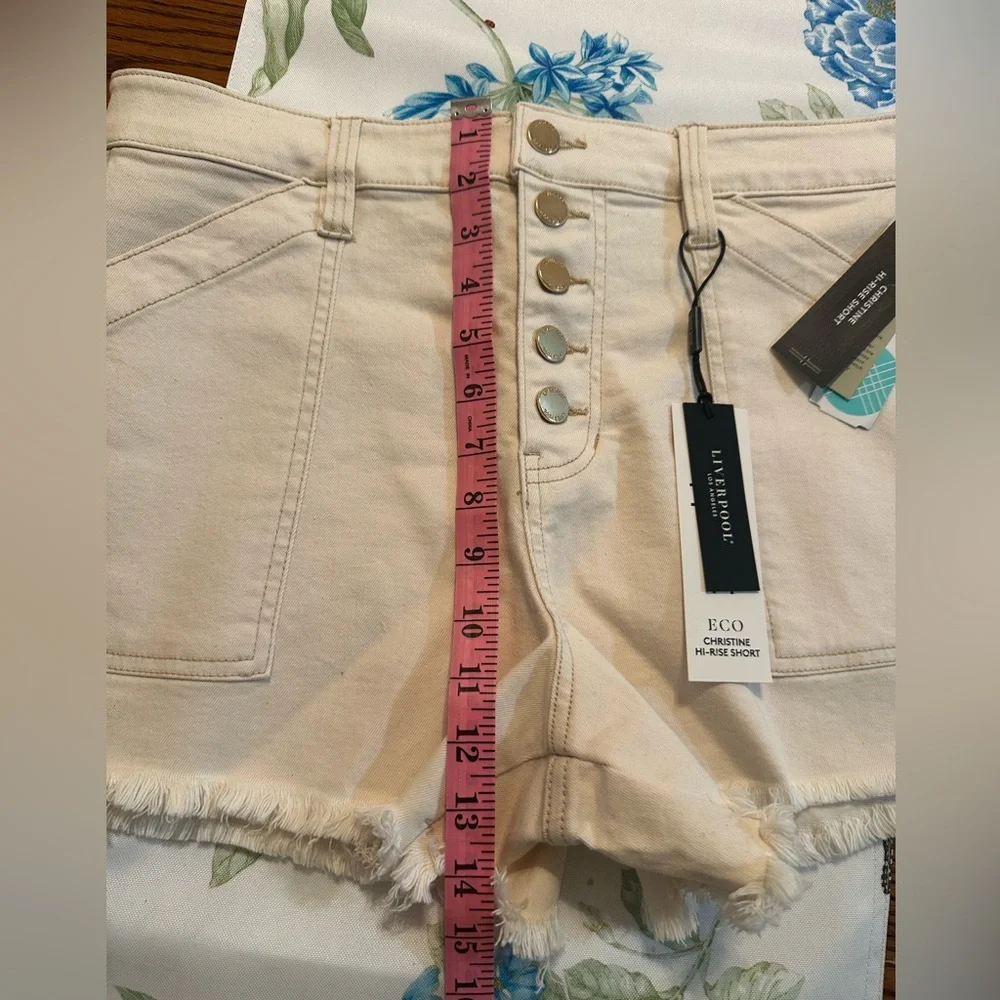 Liverpool Cream High Waist Tailored Shorts - Picture 13 of 14